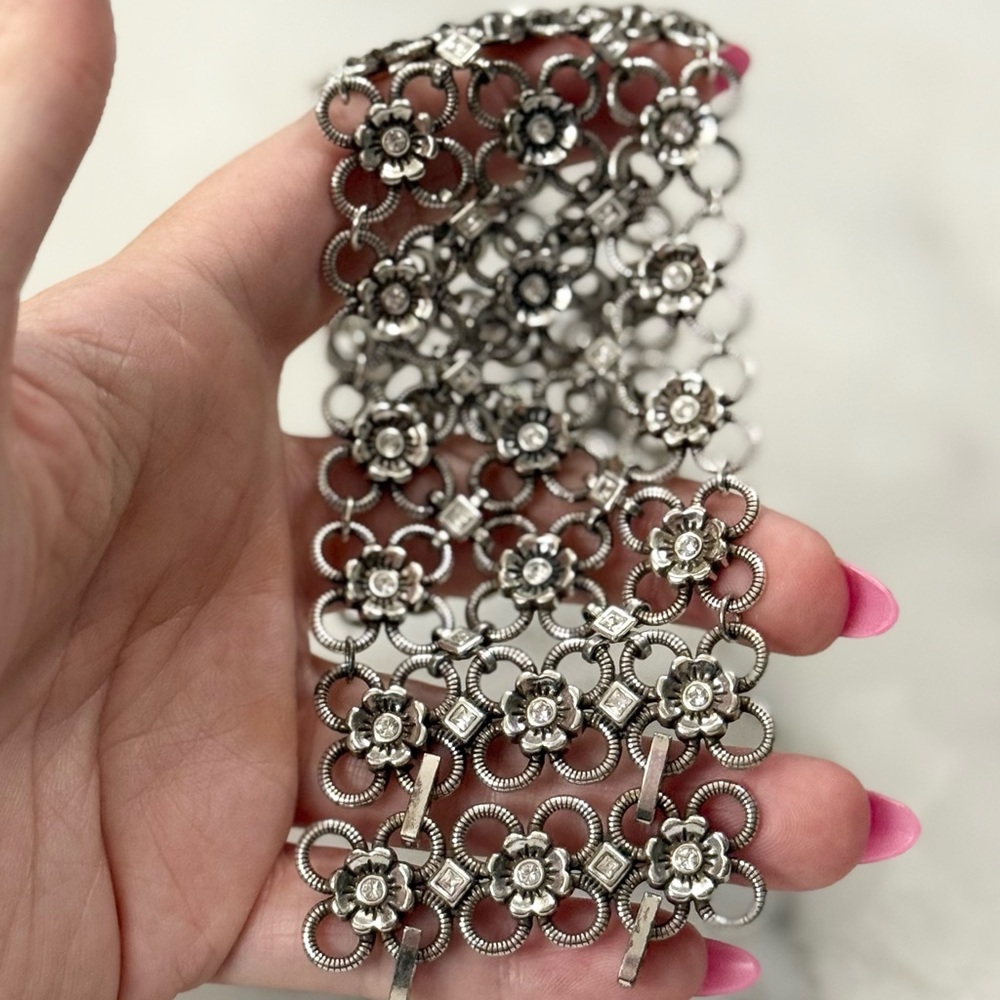 Brighton Silver Floral Wrap Bracelet
